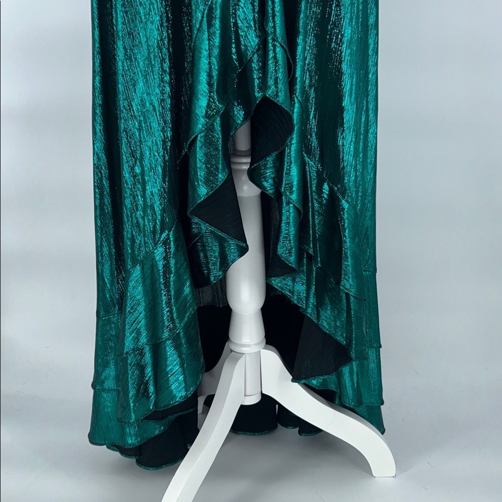 RETROFETE Women’s Wayne Metallic Jersey Maxi Wrap Dress Size Medium - Picture 7 of 11